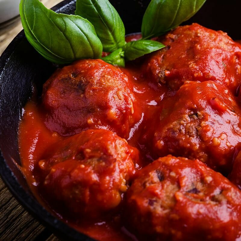 Chickpea meatballs in tomato sauce